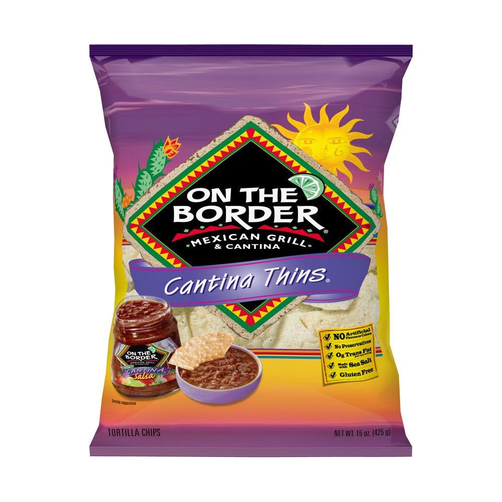 15 Oz on the Border Cantina Thins Fiesta Size Tortilla Chips