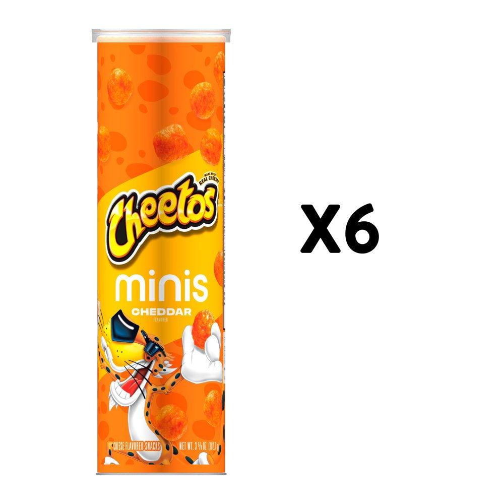 Cheetos Minis Cheddar Flavored Snack Chips Canisters, 6 Count