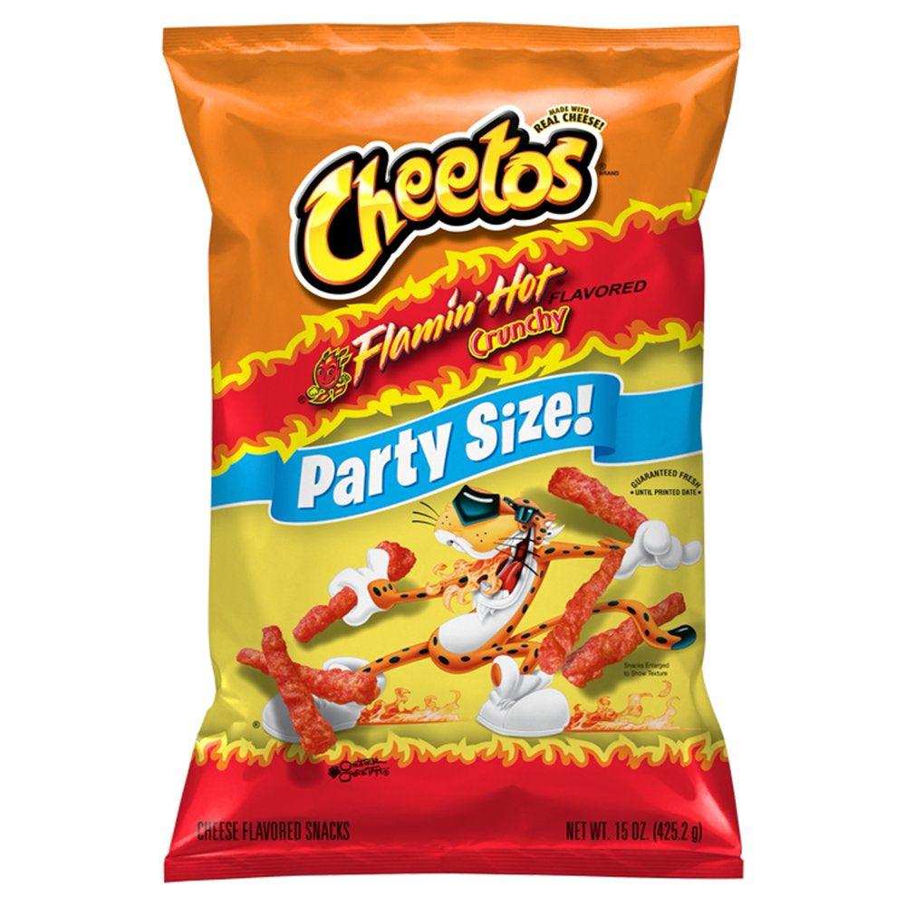 Cheetos Crunchy Flamin&#039; Hot Cheese Flavored Snack Chips, Party Size, 15 Oz Bag