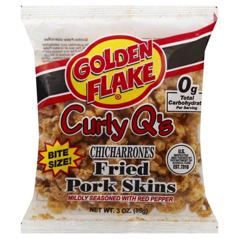 3 Oz Golden Flake Red Pepper Curly Q Pork Skin