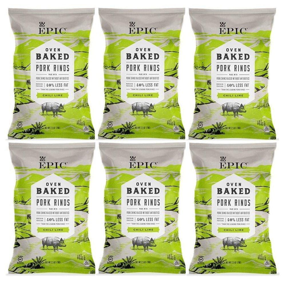 Baked Pork Rinds - Chili Lime 2.5Oz (6-Pack)