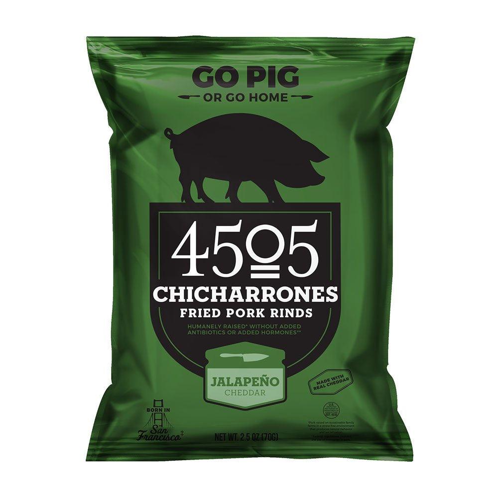 Chicharrones Fried Pork Rinds Jalapeno Cheddar -- 2.5 Oz Pack of 4