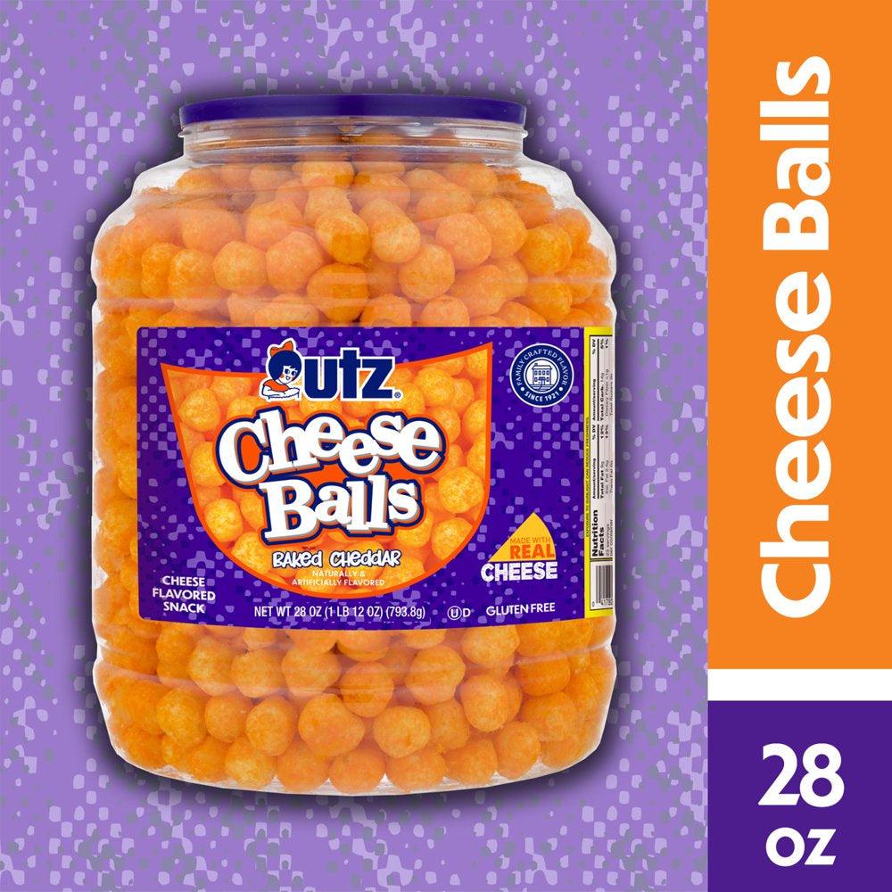 28 Oz Utz Cheddar Cheese Balls Barrel