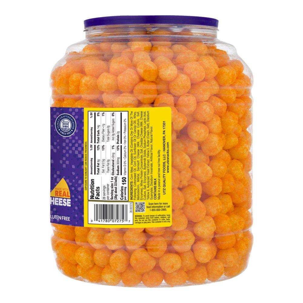 28 Oz Utz Cheddar Cheese Balls Barrel