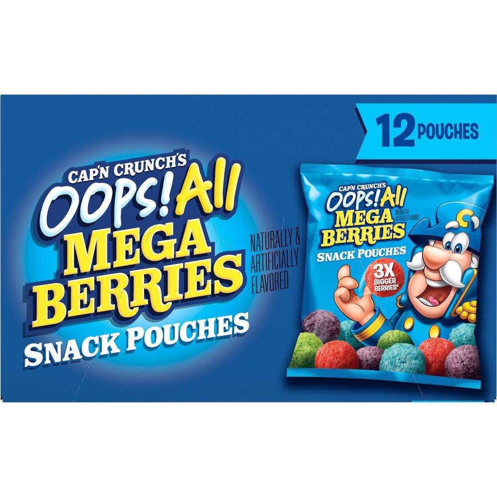 Cap&#039;N Crunch&#039;S Oops! All Mega Berries Pouches, 0.52 Oz, 12 Ct