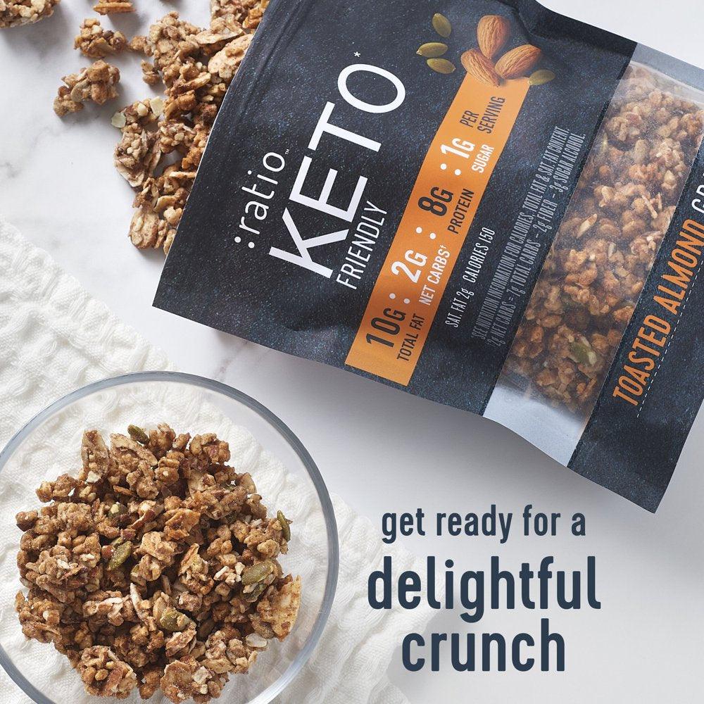 :Ratio Keto Friendly Toasted Almond Granola Cereal, 8 OZ Cereal Bag