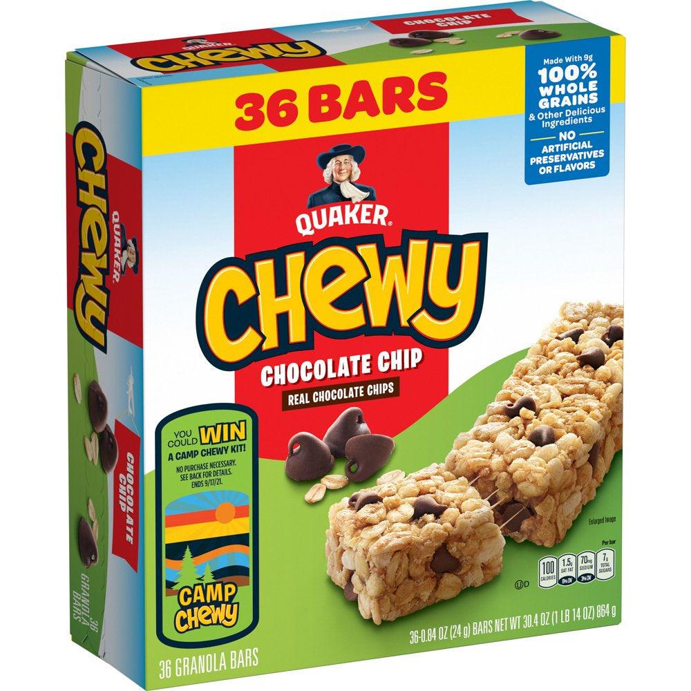 Chewy Chocolate Chip Granola Bars, 0.84 Oz, 36 Count