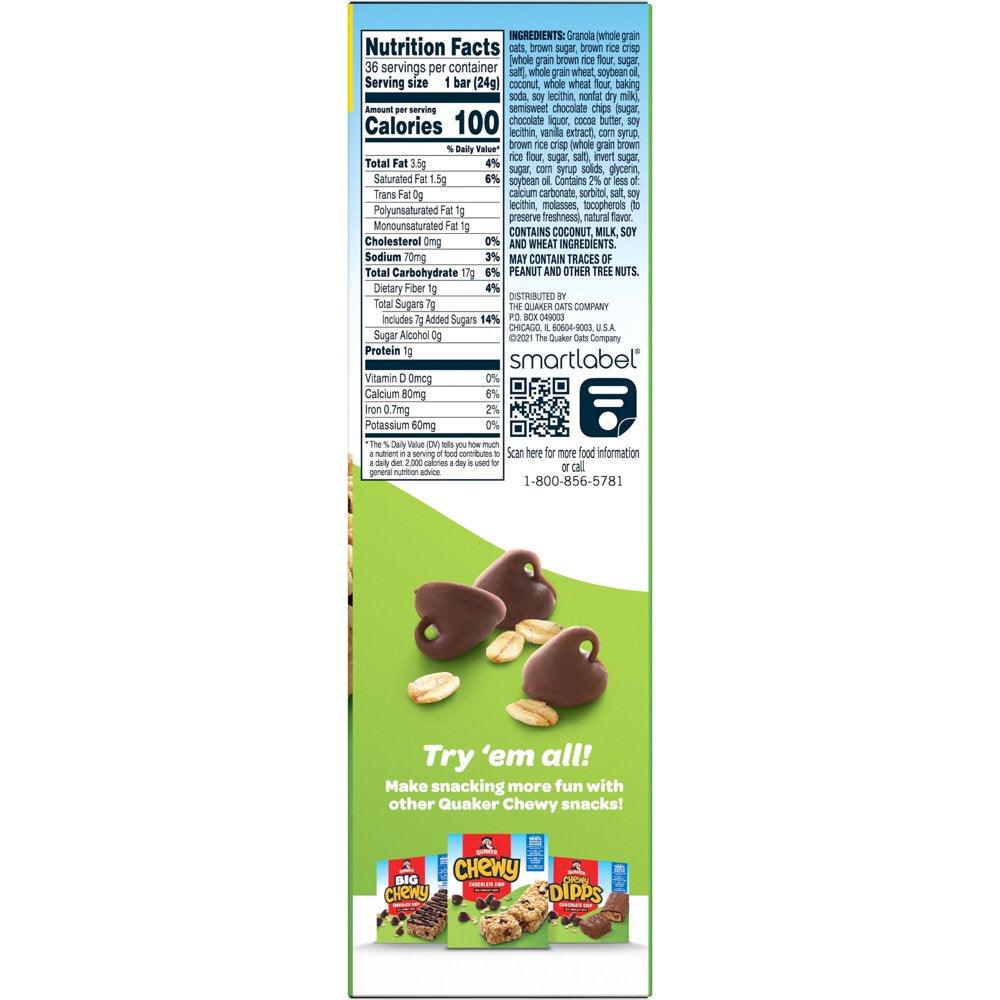 Chewy Chocolate Chip Granola Bars, 0.84 Oz, 36 Count