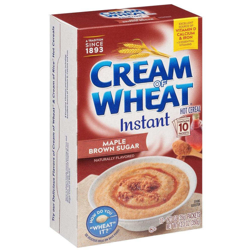 Cream of Wheat Maple Brown Sugar Instant Hot Breakfast Cereal, 1.23 Oz, 10 Count