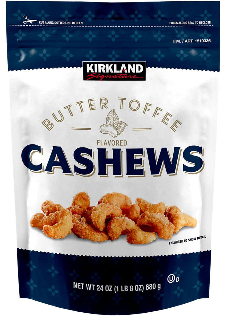 2 X Kirkland Signature Butter Toffee Cashews 24 Oz *SO GOOD!