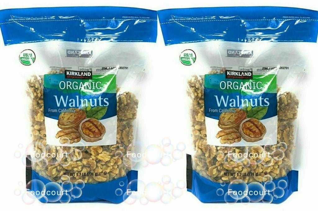 2 Packs Kirkland Signature Organic Walnuts 1.7 LB Each Pack