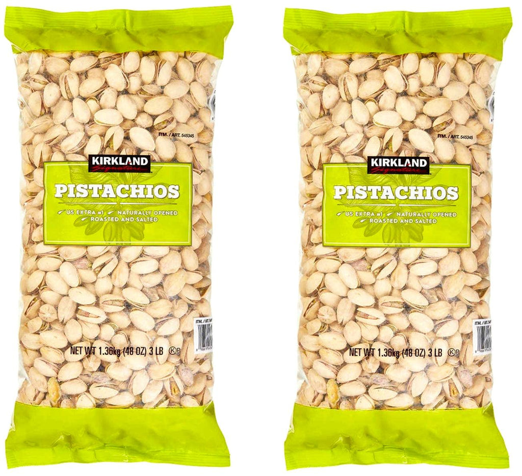 2 X Kirkland Signature In-Shell Pistachios 3 Lbs *48 Oz Roasted &amp; Salted so GOOD