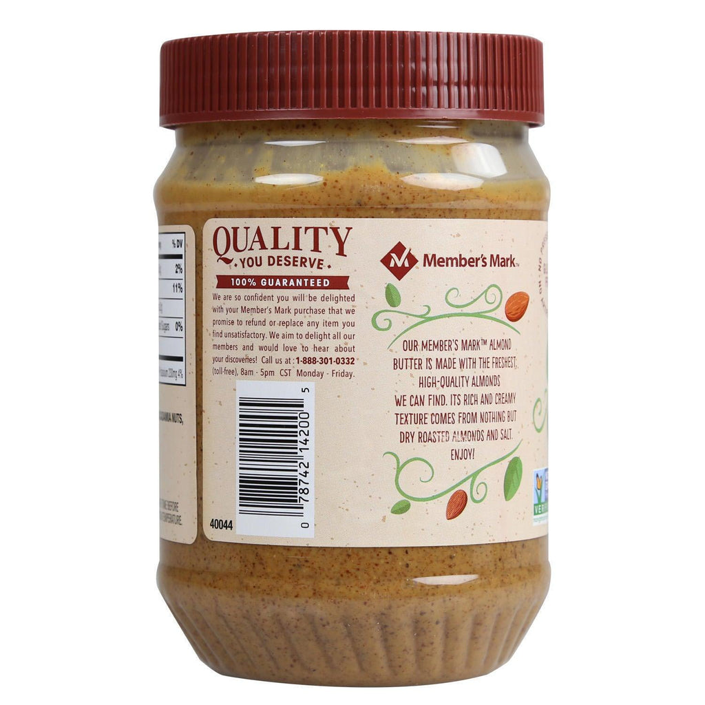 2 X Member&#039;S Mark Almond Butter 24 Oz *Only Two Ingredients Almonds and Salt