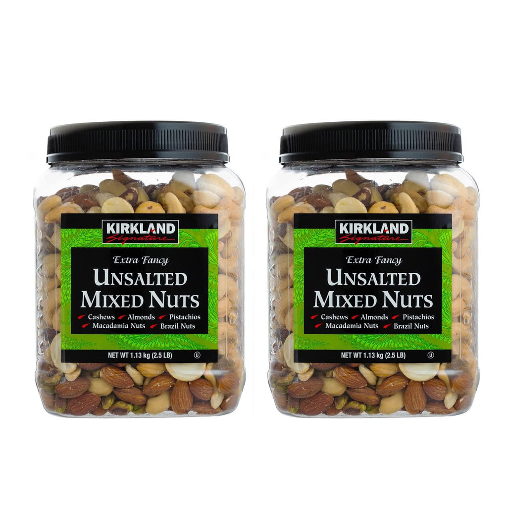 2 Packs Kirkland Signature Extra Fancy Unsalted Mixed Nuts 2.5 LB Each Pack