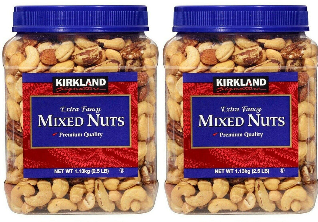 2 Packs Kirkland Extra Fancy Mixed Nuts 40 Oz 2.5 Lb Each Pack, Total 5 Lbs