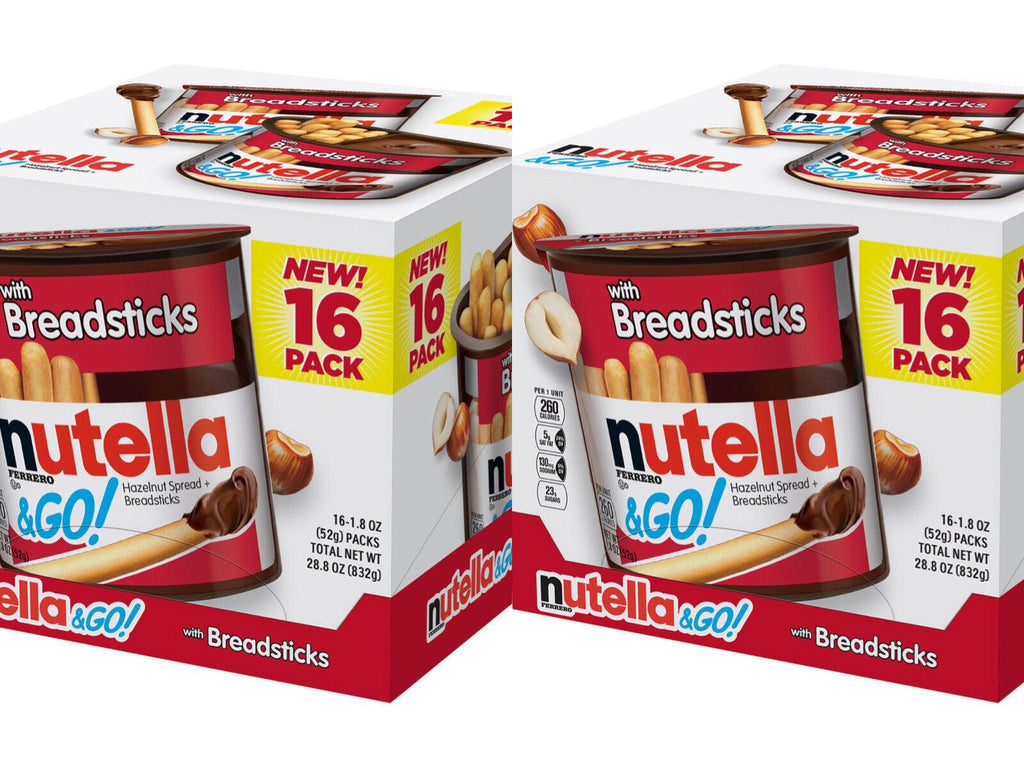 2 X Ferrero Nutella and Go with Hazelnut Spread Breadsticks 16 Ct, 29.3 Oz Each