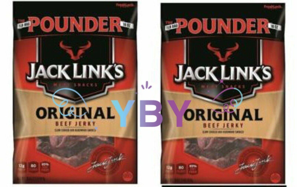 2 Packs Jack Link&#039;S Original Beef Jerky 16 Oz Each Pack