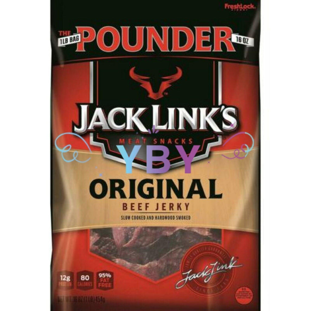 2 Packs Jack Link&#039;S Original Beef Jerky 16 Oz Each Pack