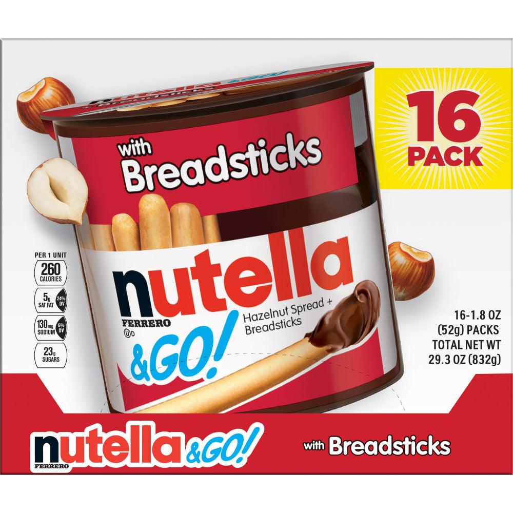 2 X Ferrero Nutella and Go with Hazelnut Spread Breadsticks 16 Ct, 29.3 Oz Each