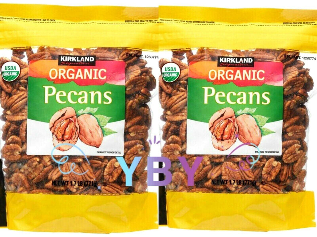 2 Packs Kirkland Signature Organic Pecans 1.7 LB Each Pack