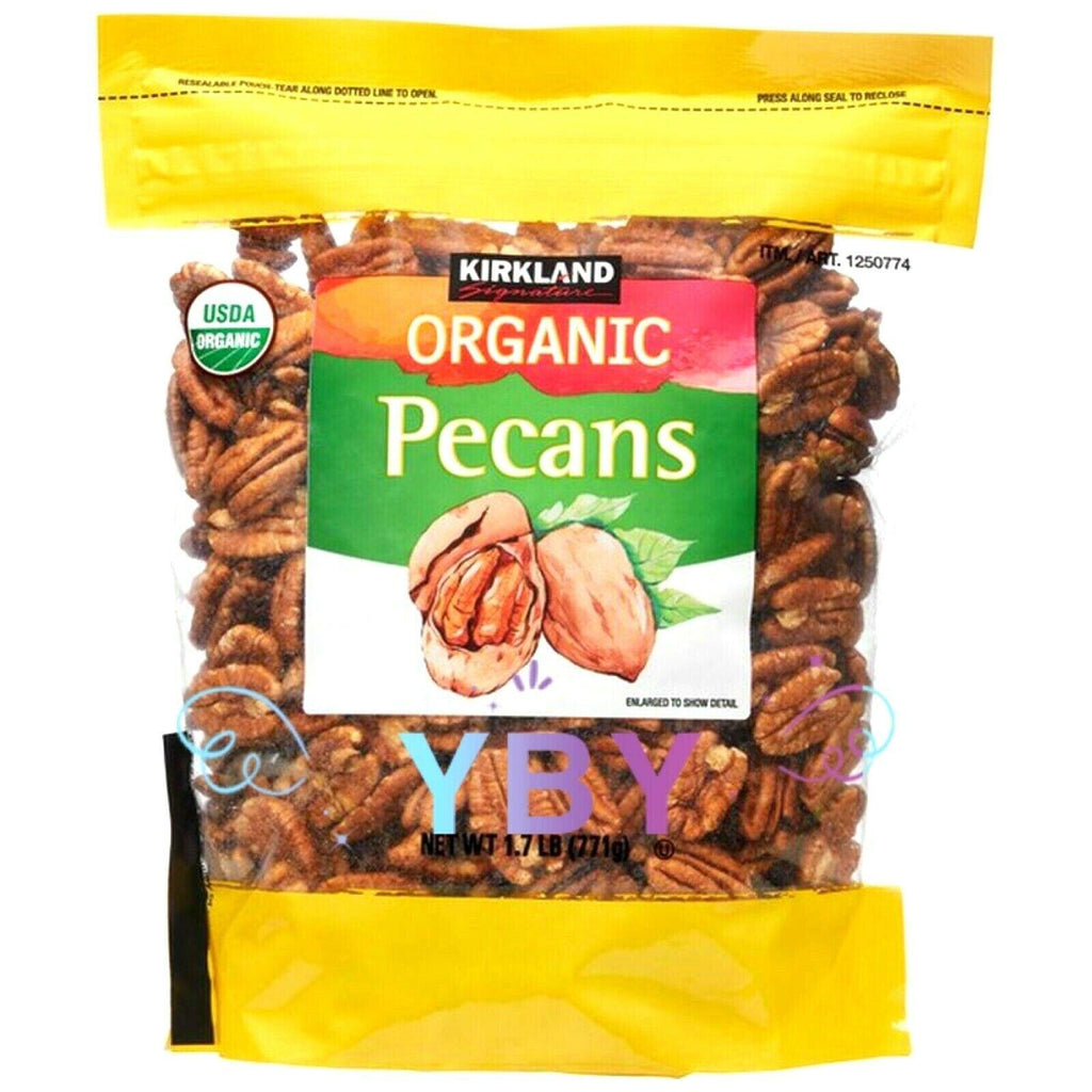 2 Packs Kirkland Signature Organic Pecans 1.7 LB Each Pack