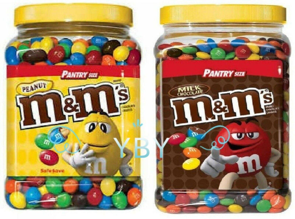 Bulk 2 Pack M&amp;M&#039;S Peanut Chocolate &amp; Milk Chocolate Candy Pantry Size 62 Oz Each