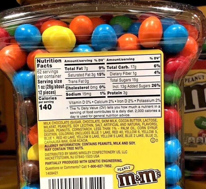 Bulk 2 Pack M&amp;M&#039;S Peanut Chocolate &amp; Milk Chocolate Candy Pantry Size 62 Oz Each