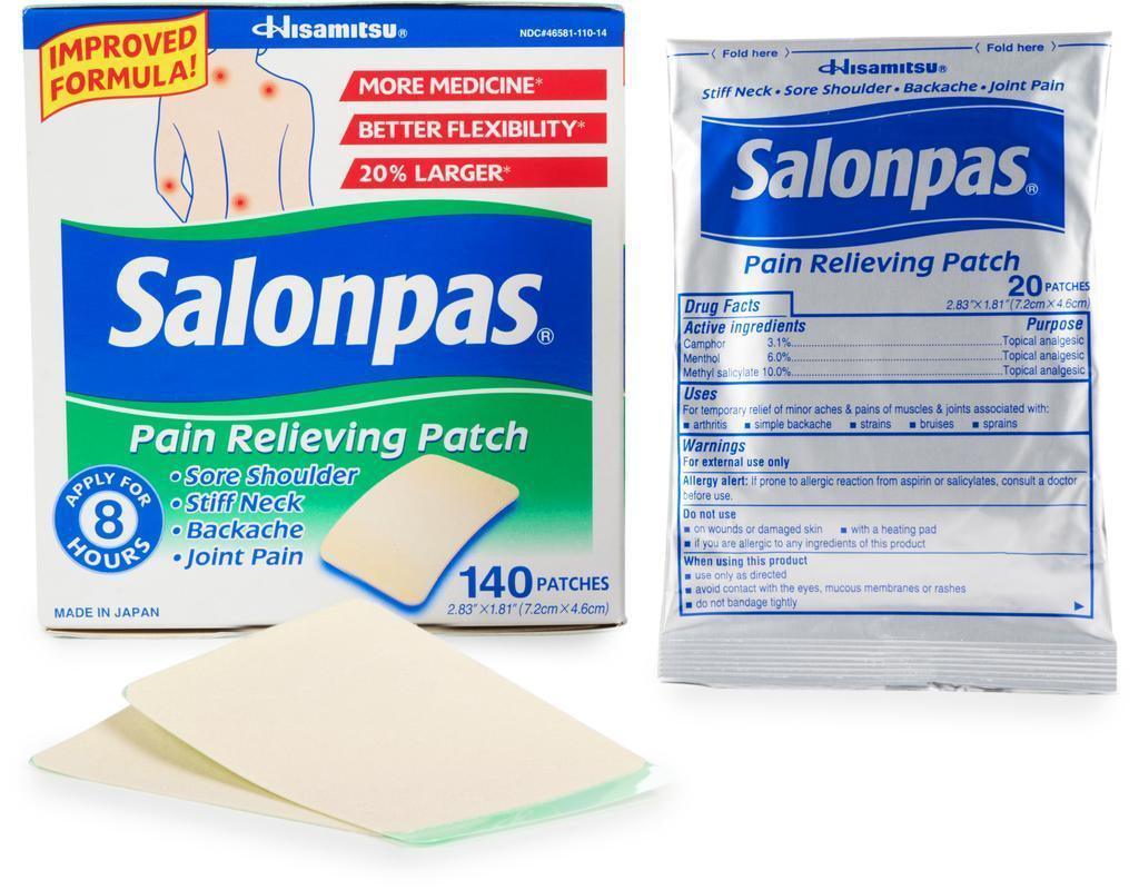 2 Packs Hisamitsu Salonpas Pain Relieving Patch Apply for 8 Hours 140 Patches