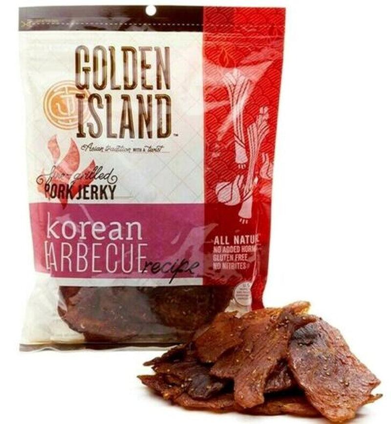 3 Packs Golden Island Korean BBQ Pork Jerky 14.5 OZ Each Pack