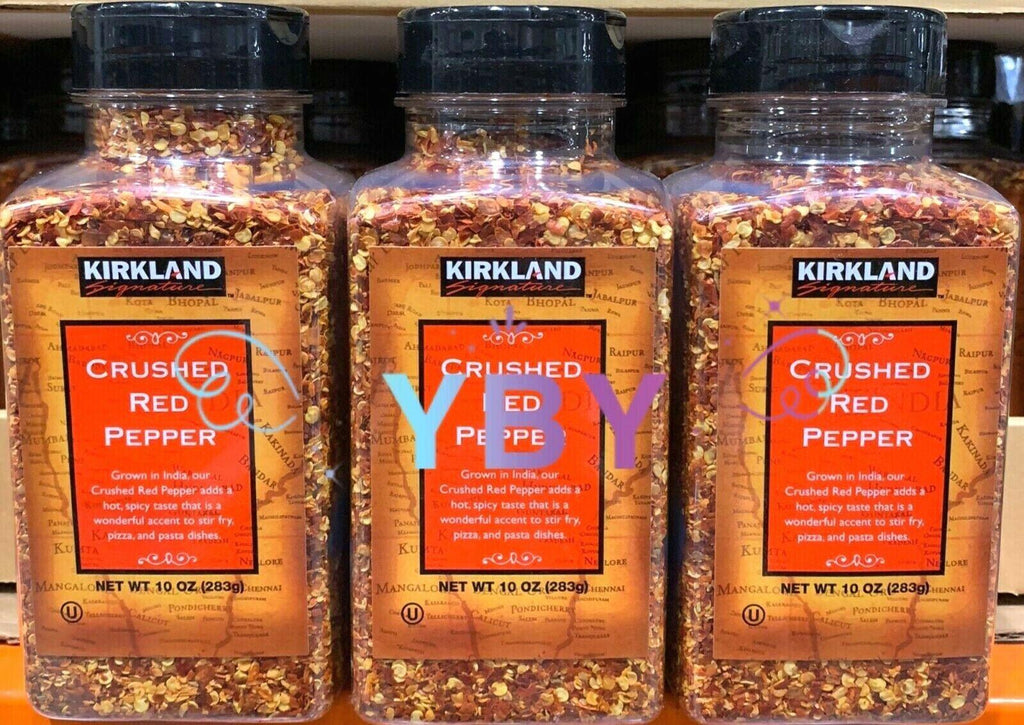 3 Jars Kirkland Signature Crushed Red Pepper 10 OZ Each Jar