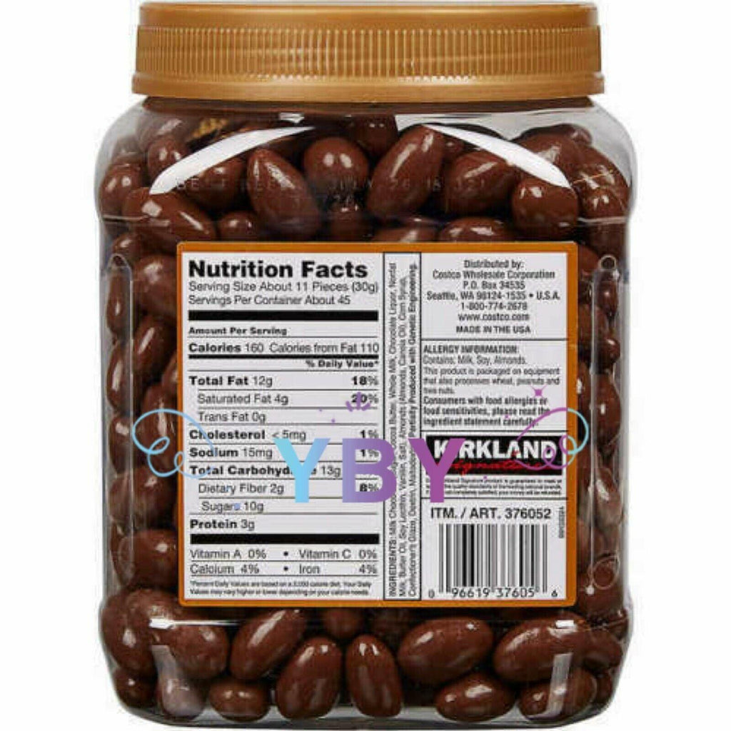 2 Packs Kirkland Signature Milk Chocolate Covered Almonds 3 LB Each Pack