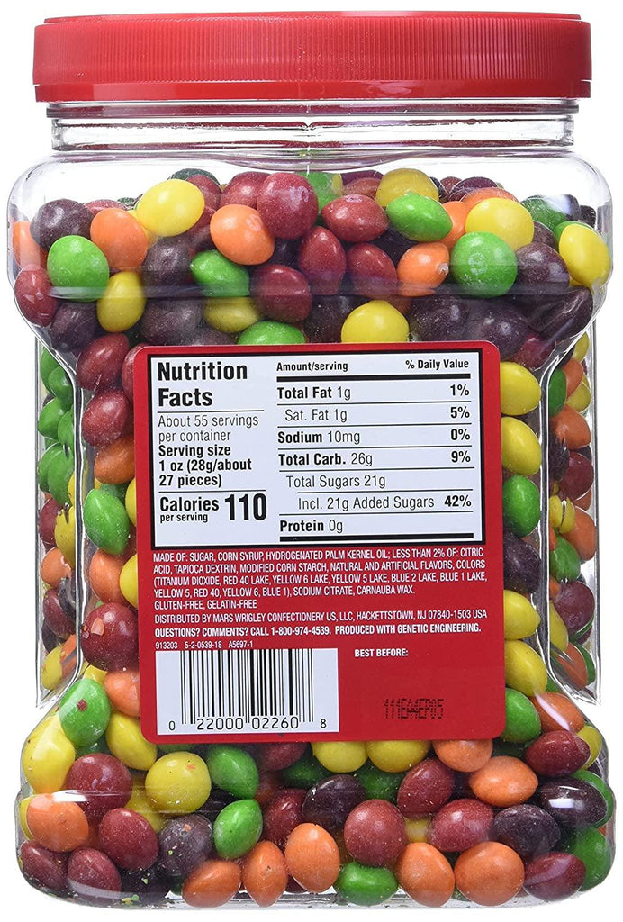 2 Jars Skittles Original Fruity Candy Jar Bite Size Candies 54 Oz Each Jar