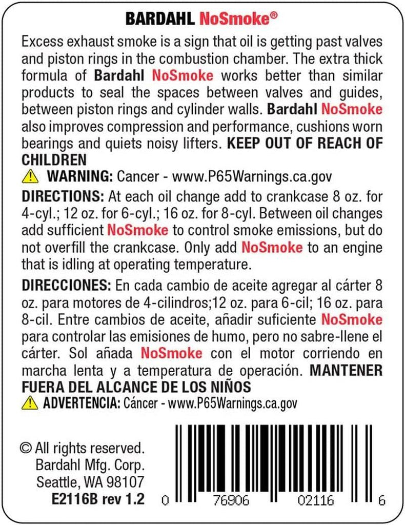 2116 Original Formula No Smoke Oil Additive - Reduces Oil Burning and Exhaust Smoke - 16 Fl. Oz. (Pack of 1)