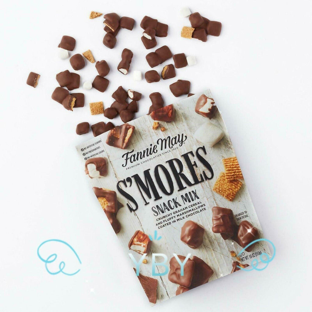 2 Packs Fannie May Milk Chocolate S&#039;Mores Snack Mix 18 Oz Each Pack