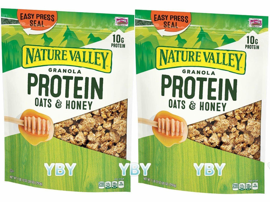 2 Packs Nature Valley Oats &#039;N Honey Protein Granola Cereal 28 OZ Each Pack