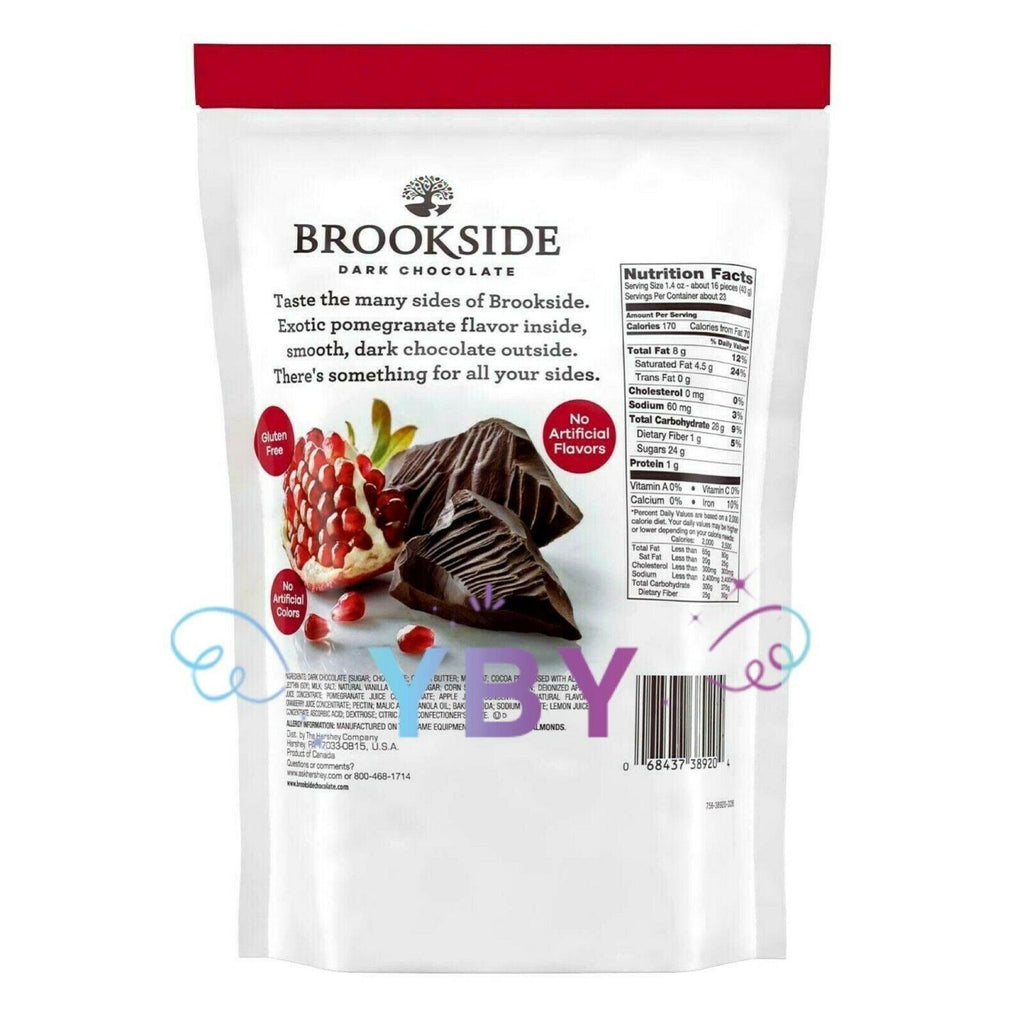 2 Packs Brookside Dark Chocolate Pomegranate and Fruit Flavors 32 OZ Each Pack