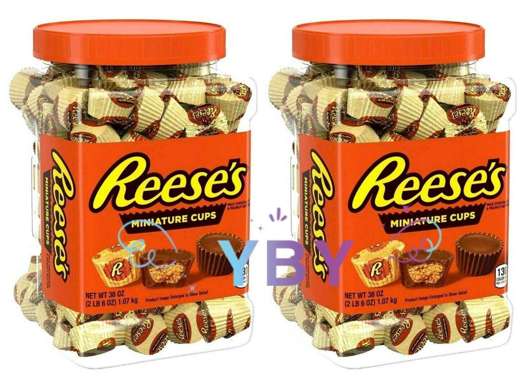 2 Packs Reese&#039;S Miniatures Peanut Butter Cups 38 Oz Each Pack