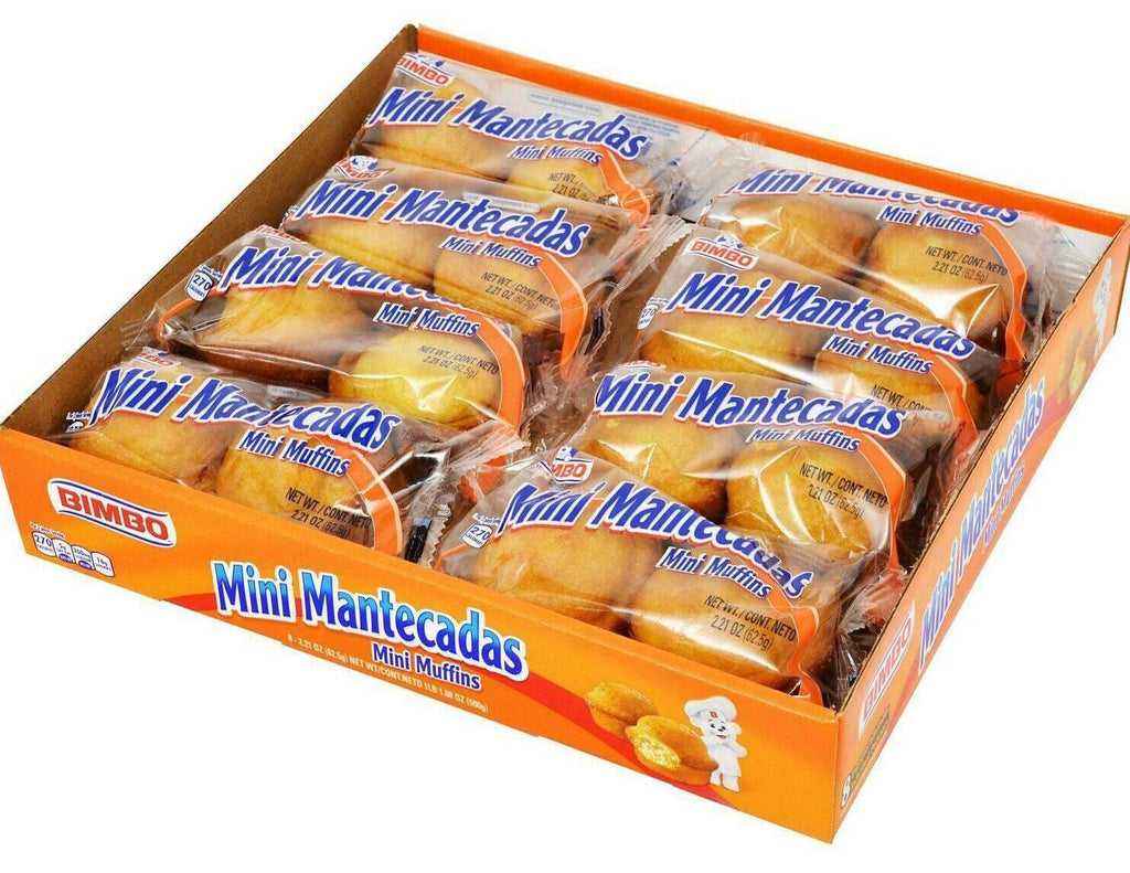 2 Packs Bimbo Mini Mantecadas Mini Muffins (8 Twin Packs) 17.68 OZ Each Pack