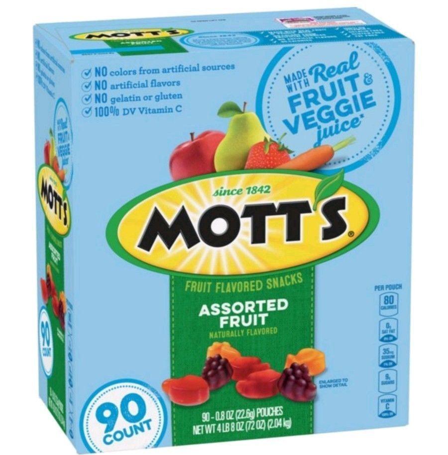 2 Packs Mott&#039;S Real Fruit and Veggie Juice Flavored Snacks Candy 90 Ct 72Oz Each