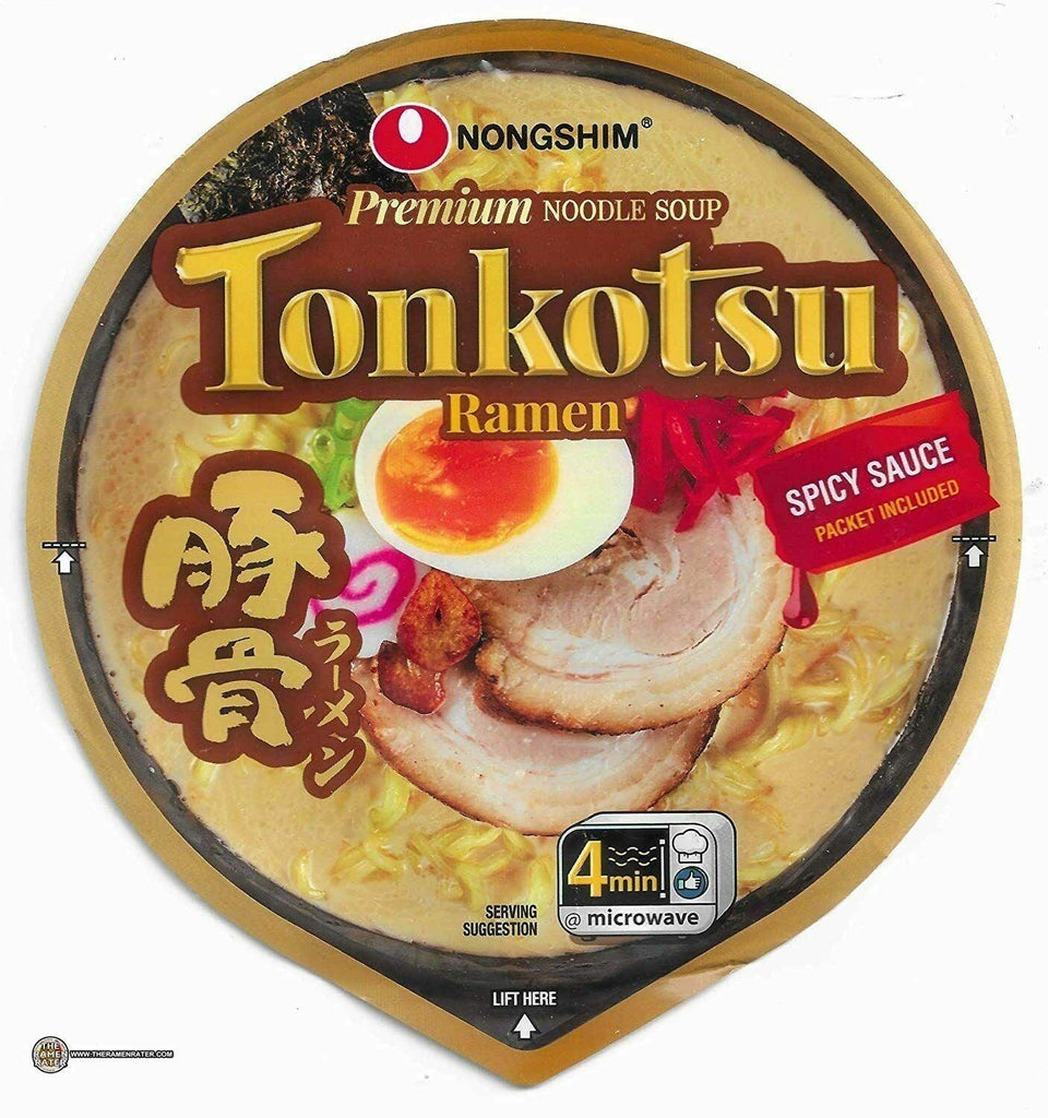 2 Packs Nongshim Tonkotsu Ramen Bowl, 3.56 Oz, 6-Count Each Pack, Total 12 Bowls