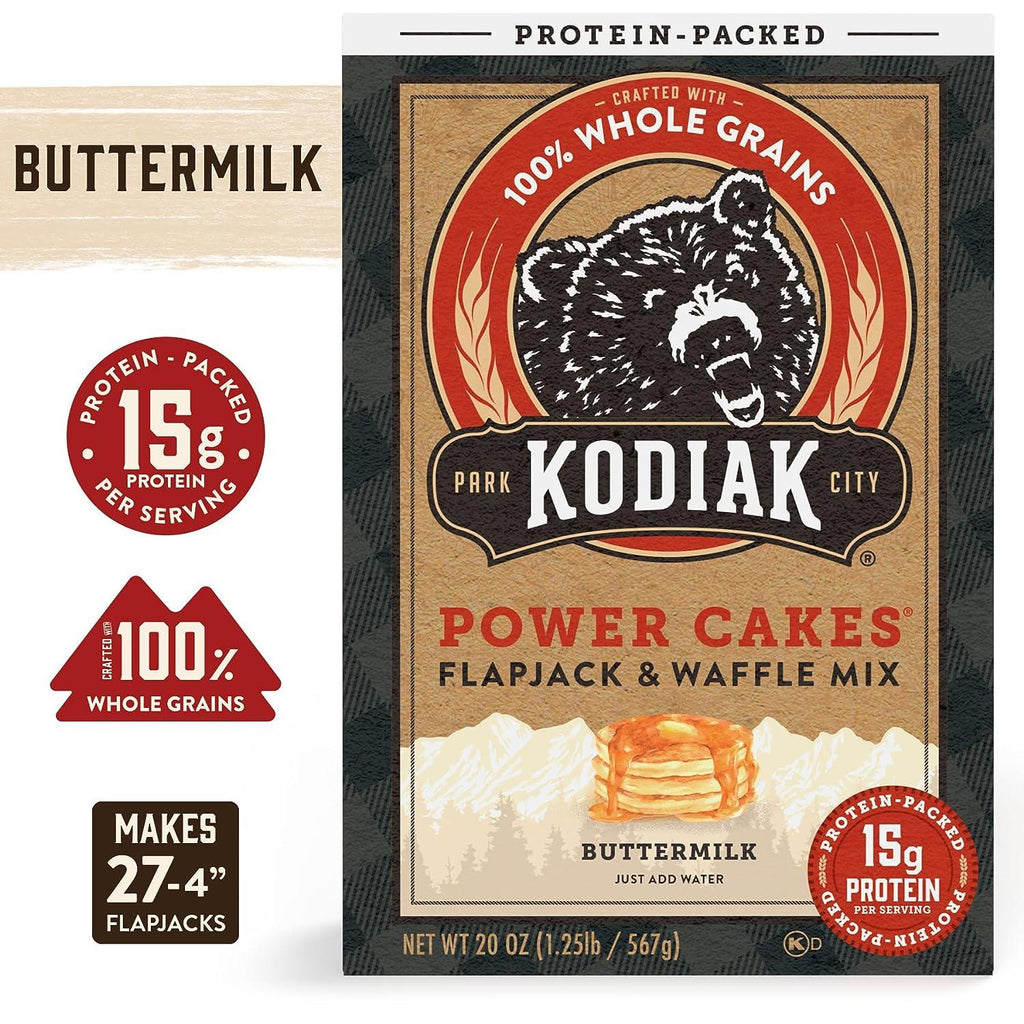 2 Packs Kodiak Cakes Power Cakes Protein Flapjack &amp; Waffle Mix 4.5 LB Each=9 Lbs