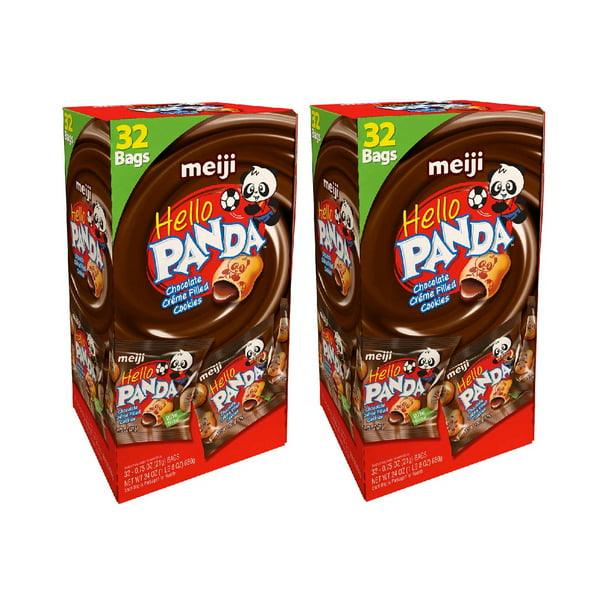 2 Packs Meiji Hello Panda Chocolate Creme Filled Cookie Vend Pack 32Ct 24Oz Each