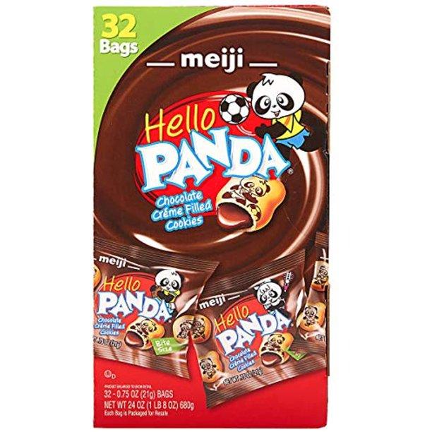 2 Packs Meiji Hello Panda Chocolate Creme Filled Cookie Vend Pack 32Ct 24Oz Each