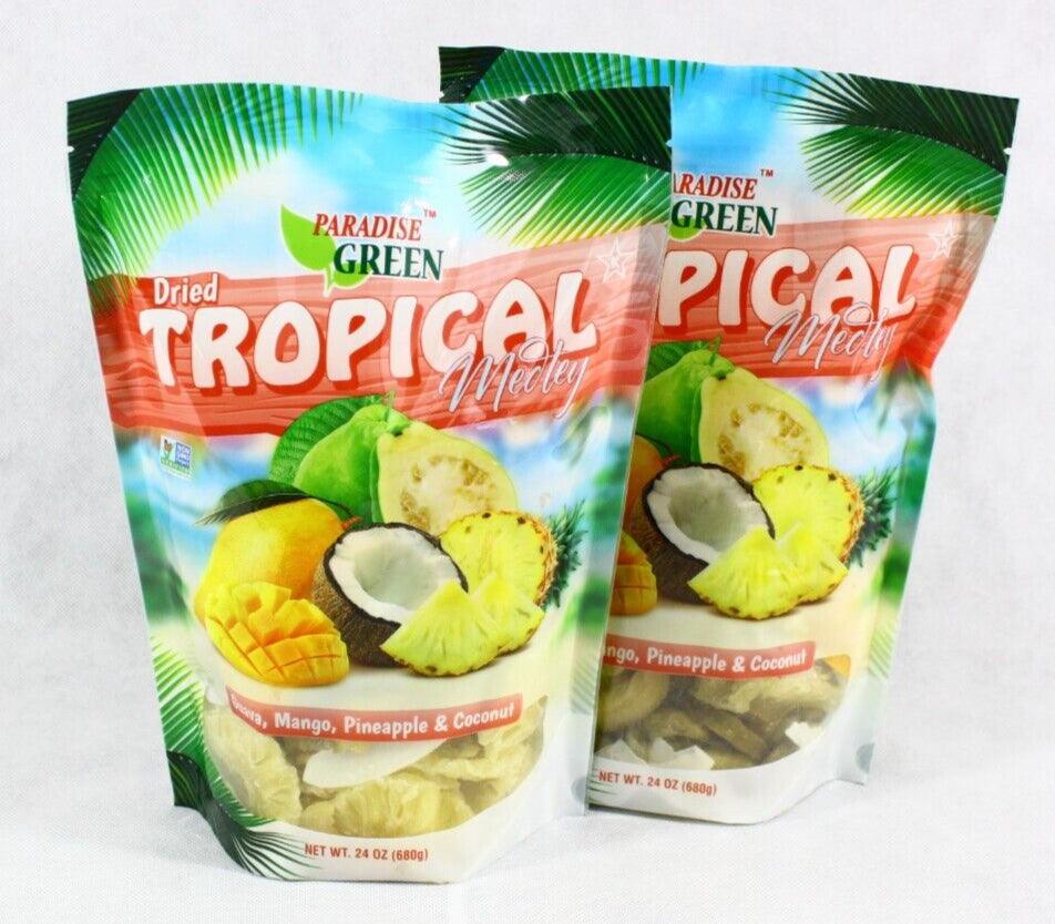 2 Bags Paradise Green Dried Tropical Medley 24 Oz Each 48 Oz Total Free Shipping