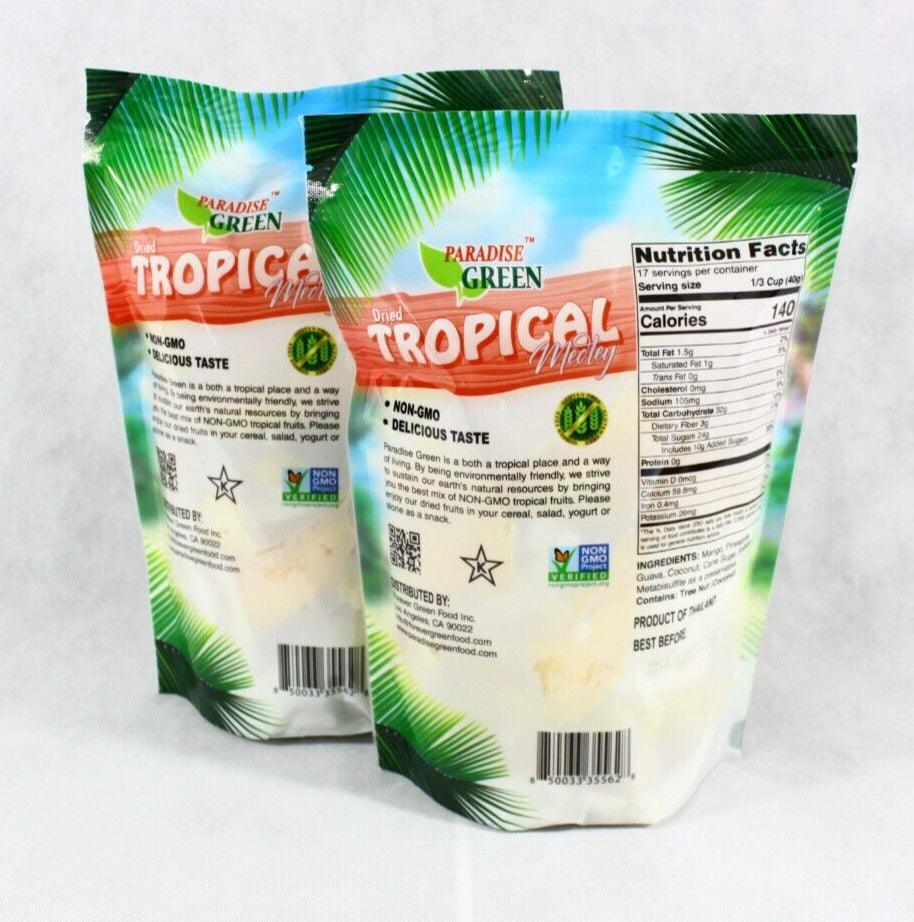 2 Bags Paradise Green Dried Tropical Medley 24 Oz Each 48 Oz Total Free Shipping