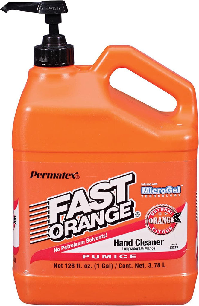 Fast Orange 25108 Pumice Lotion, Heavy Duty Hand Cleaner, Natural Citrus Scent, Waterless Cleaner for Mechanics, Strong Grease Fighter, 7.5 Oz