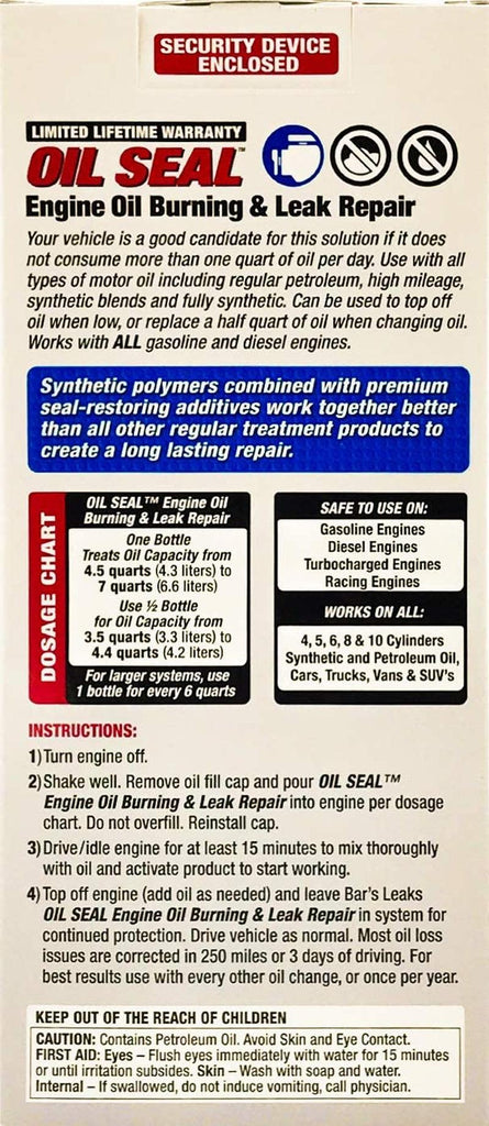 Bar&#039;S Leaks Oil Seal Engine Oil Burning and Leak Repair