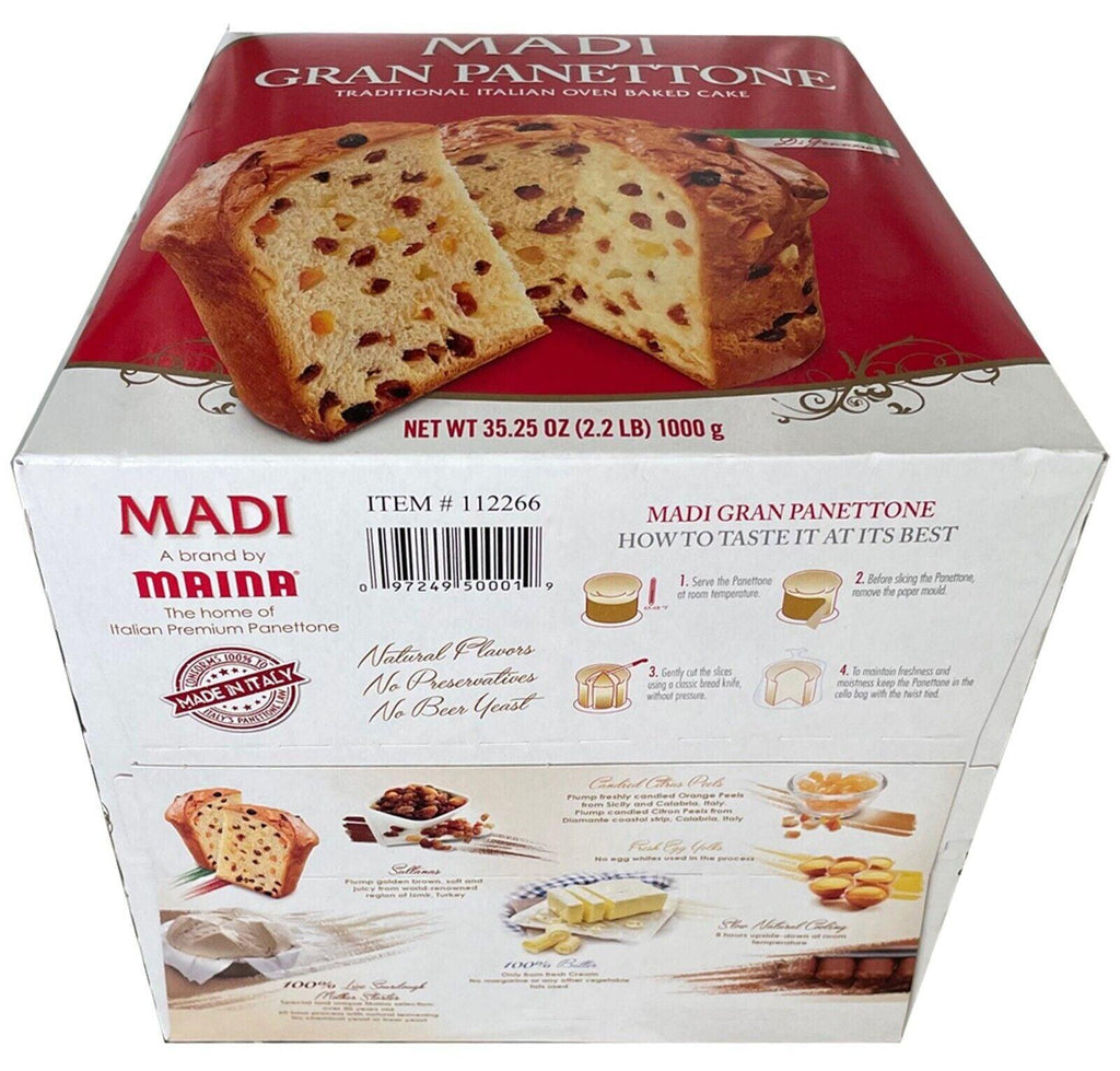 2 Packs Gran Panettone Original Madi Traditional Italian over Baked Cake 35.25Oz