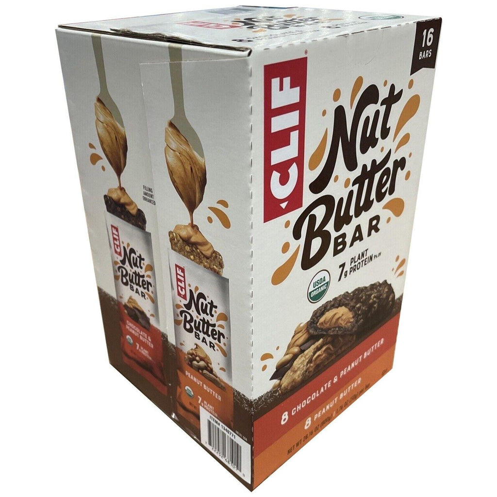 2 Packs Clif Bar Organic Nut Butter Variety 16Ct Chocolate &amp; Peanut Butter