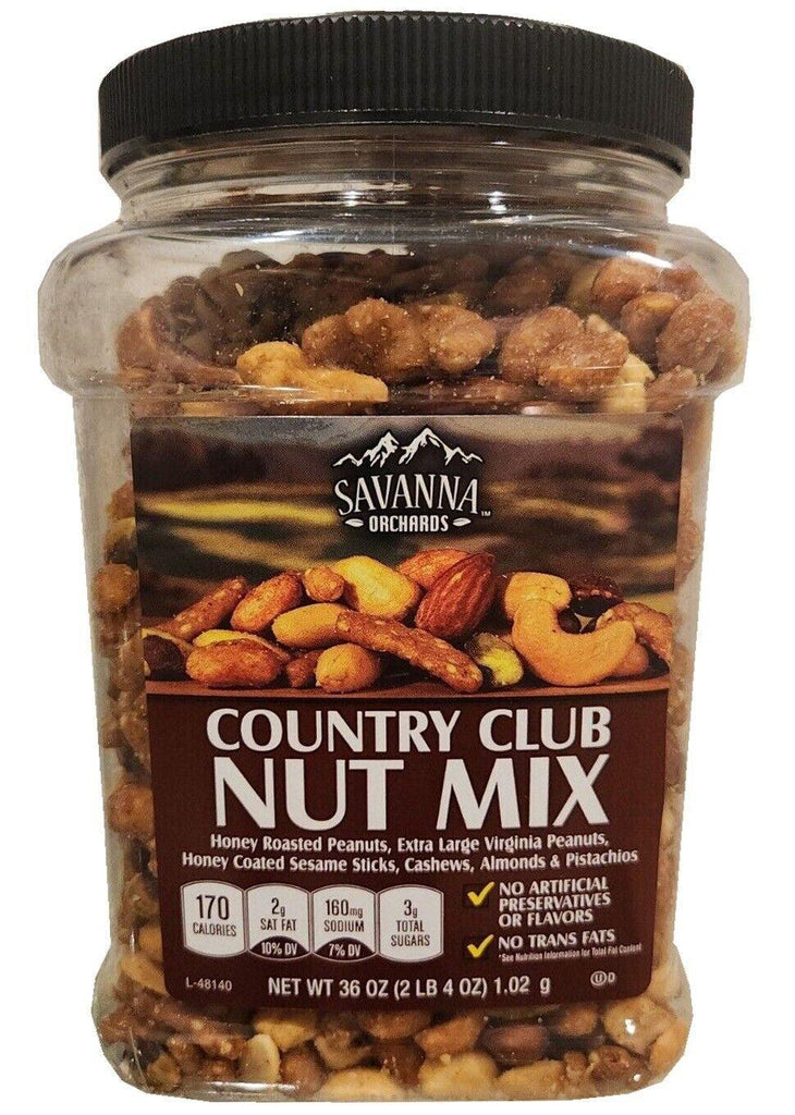 2 Packs Savanna Orchards Country Club Nut Mix, 36 Ounce